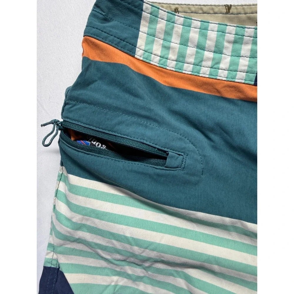 Patagonia Wavefarer Board Shorts‎ Mens 33 Multicolor Striped Stretch Swimwear